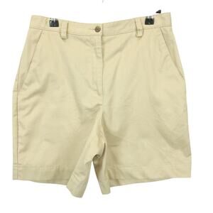 Liz Claiborne Chino Shorts Beige Cotton Women 6 Causal Classic Everyday Neutral